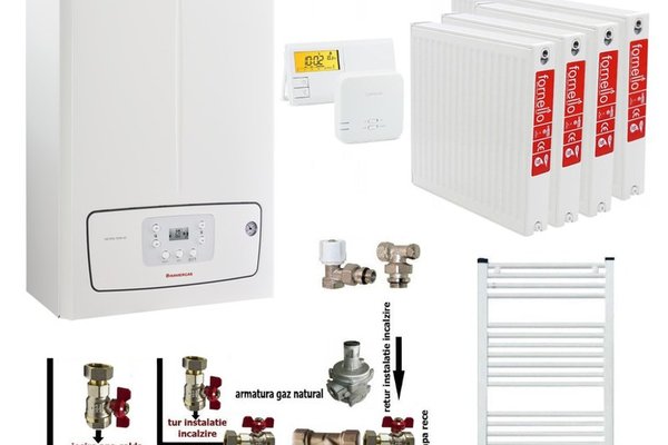 Pachet de incalzire pentru apartament cu 3 camere - Centrala Immergas Victrix TERA 24/28 V3, Gaz