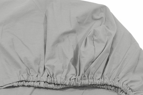 Cearceaf gri KidsDecor cu elastic din bumbac 80 x 160 cm