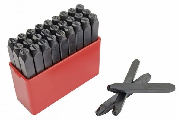 Set poansoane litere Mannesmann 244-05, 5 mm, 26 piese pentru perforat