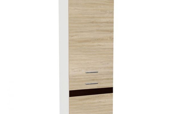Soldat 60 YANA, 2 usi, corp alb, fronturi sonoma deschis + inchis, 60x60x200 cm