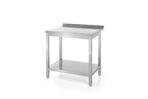 Masa de Lucru Profesionala din Inox AISI 430, Pentru Perete, cu Polita, 800x600xH850 mm
