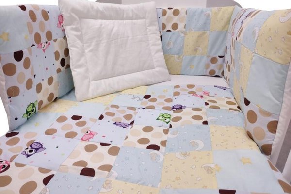 Lenjerie MyKids Mini Patratel multicolor buline maro 4 piese 120x60