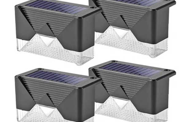 Set 4 Lampi Solare LED pentru scari gard stalpi rezistent la apa senzor de Lumina 8,1 cm x 5 cm x 4,5 cm Lumina Calda