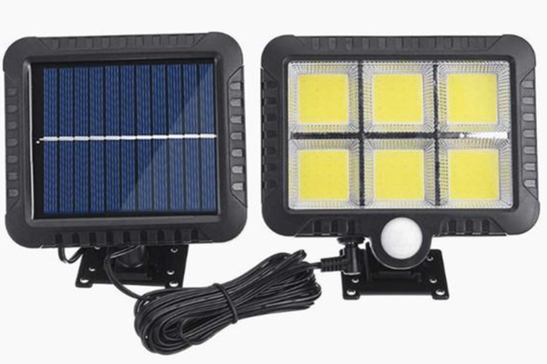 Proiector solar 128 LED 6 COB cu senzor și telecomandă