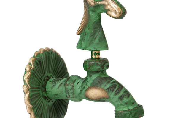 Robinet decorativ 1/2", dublu serviciu din alama si finisaj Cal, culoare verde antic