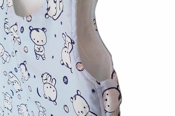 Sac de dormit copii 0.5 tog KidsDecor Baby Bear albastru din bumbac 70 cm
