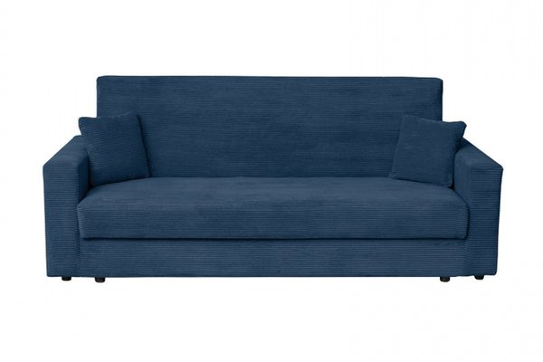 Canapea CORINNE LUX extensibila, 3 locuri, cu lada depozitare, albastru, 220x90x96 cm