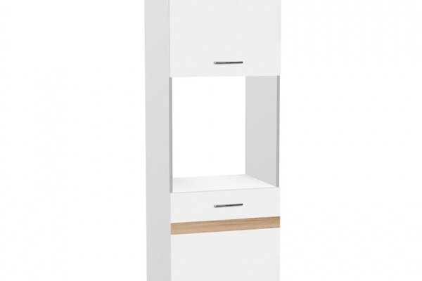 Soldat 60 cu gol cuptor YANA, 2 usi, corp alb, fronturi alb + sonoma, 60x60x200 cm