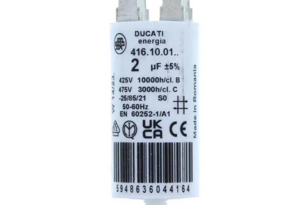 Condensator pornire motor 425V 2uF cu pin, Ducati Energia 416100164