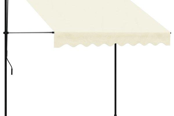 Copertina retractabila crem 200 x 150 cm, din poliester cu cadru din otel