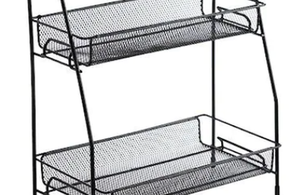 Suport organizator din metal cu 2 etajere AMIGOLD