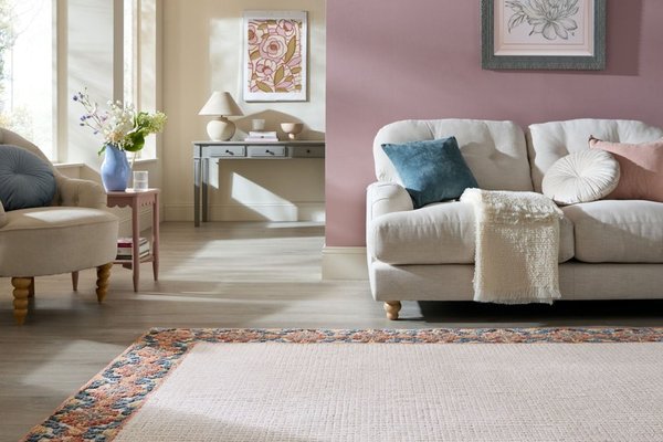 Covor Myla Floral Frame in Nuanta Rosie 160x230 cm