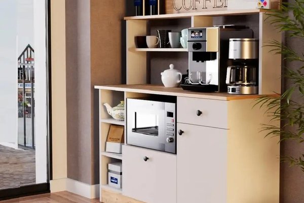 Set mobilier bucatarie Loura, alb si nuc