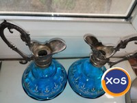 carafe de sticla albastra vintage - 3