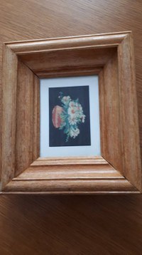 Tablou goblen “ Flori de camp” ,  rama din lemn lacuita +sticla protectie (Dimensiuni goblen 22.0 x 26 cm ) - 2
