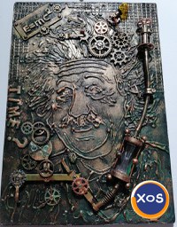 Albert Einstein geniu steampunk,industrial,tablou 3d - 3