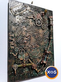 Albert Einstein geniu steampunk,industrial,tablou 3d - 5