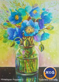 Tablouri picturi flori albastre - 9