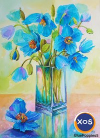 Tablouri picturi flori albastre - 7