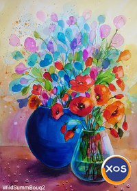 Tablouri picturi flori albastre - 3