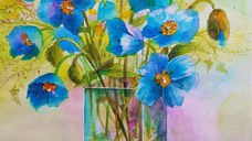 Tablouri picturi flori albastre