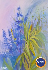 Tablouri picturi flori albastre - 16