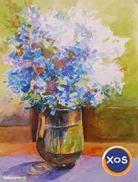 Tablouri picturi flori albastre - 14