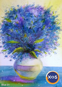 Tablouri picturi flori albastre - 13