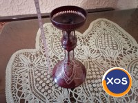 Obiecte din cristal rubin și alb made in RSR vintage - 12