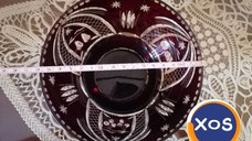 Obiecte din cristal rubin și alb made in RSR vintage