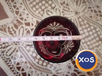 Obiecte din cristal rubin și alb made in RSR vintage - 11