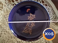 Serviciu ceai soju sake porțelan, cobalt, aur, 8 piese, made in Coreea - 6