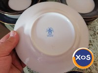 Serviciu de masă porțelan, cobalt, aur, 33 piese, made in RSR vintage - 10