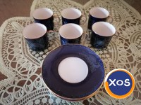 Serviciu de masă porțelan, cobalt, aur, 33 piese, made in RSR vintage - 2