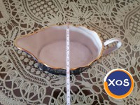 Serviciu de masă porțelan, cobalt, aur, 6 piese, made in RSR vintage - 12
