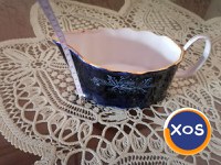 Serviciu de masă porțelan, cobalt, aur, 6 piese, made in RSR vintage - 14