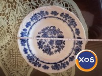 Set farfurii cu ornamente din cobalt, 12 persoane, made in RSR vintage - 3
