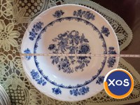 Set farfurii cu ornamente din cobalt, 12 persoane, made in RSR vintage - 2