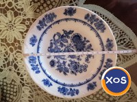 Set farfurii cu ornamente din cobalt, 12 persoane, made in RSR vintage - 4