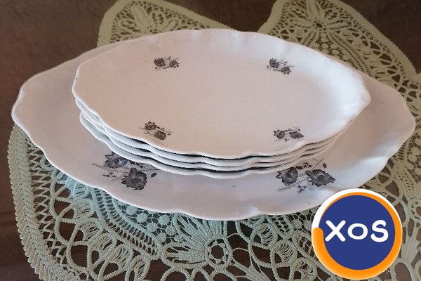 Set platouri porțelan ovale made in RSR vintage - 5 piese