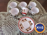 3 seturi de 6 cești și farfuriuțe porțelan cafea vintage - 3