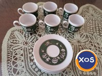 3 seturi de 6 cești și farfuriuțe porțelan cafea vintage - 1