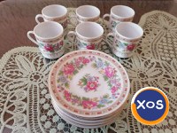 3 seturi de 6 cești și farfuriuțe porțelan cafea vintage - 6