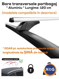 Bare transversale portbagaj, ALUMINIU, 120 cm (pt. longitudinale ȘINĂ) - 1