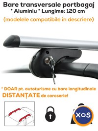 Bare transversale portbagaj cu cheie - Aluminiu - 120 cm - max. 90 kg - 1