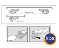 Bare transversale portbagaj cu cheie - Aluminiu - 120 cm - max. 90 kg - 6