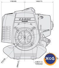 Motor Kawasaki TJ45E - 2 timpi - benzina - 2