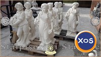 Set statuete băiat și fată, alb marmorat, model S43. - 4