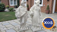 Set statuete băiat și fată, alb marmorat, model S43. - 1