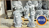 Set statuete copii cu coșulețe, gri patinat, model J3,J4. - 4